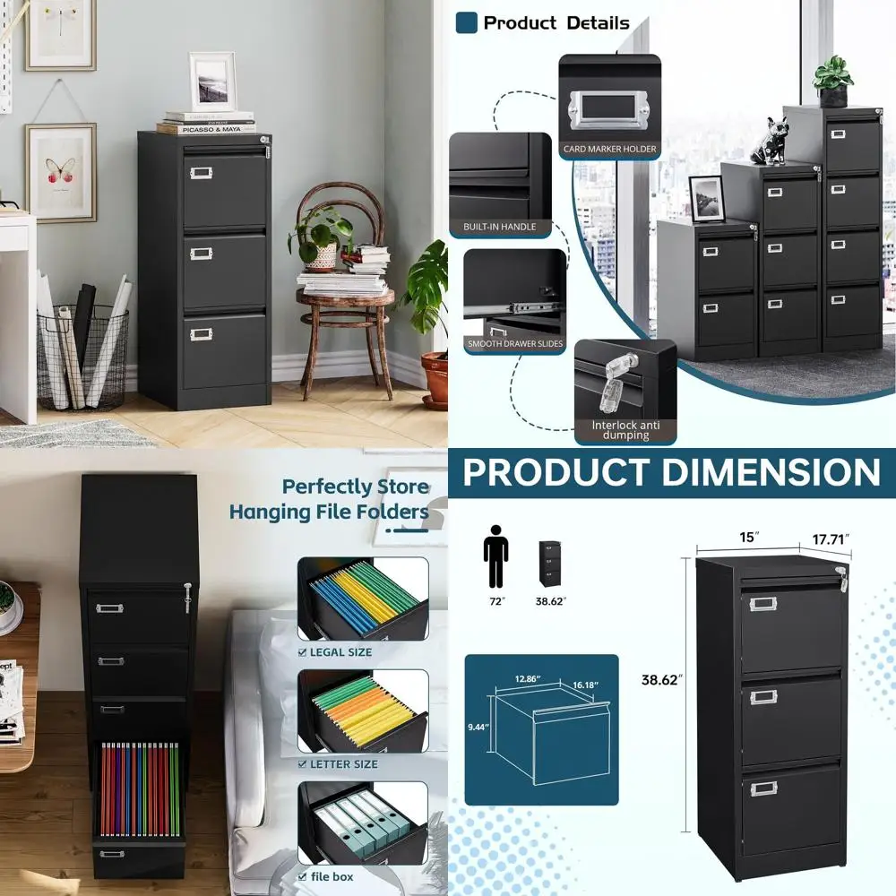 

Металлический шкаф для документов с замком, офисное хранилище для документов формата Letter/Legal/A4