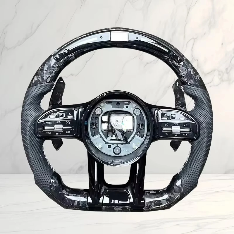Smart LED Forged Carbon Fiber Steering Wheel for Mercedes CLA GLA CLS W176 W177 C118 A200 A220 A35 CLA250 CLA45 CLE