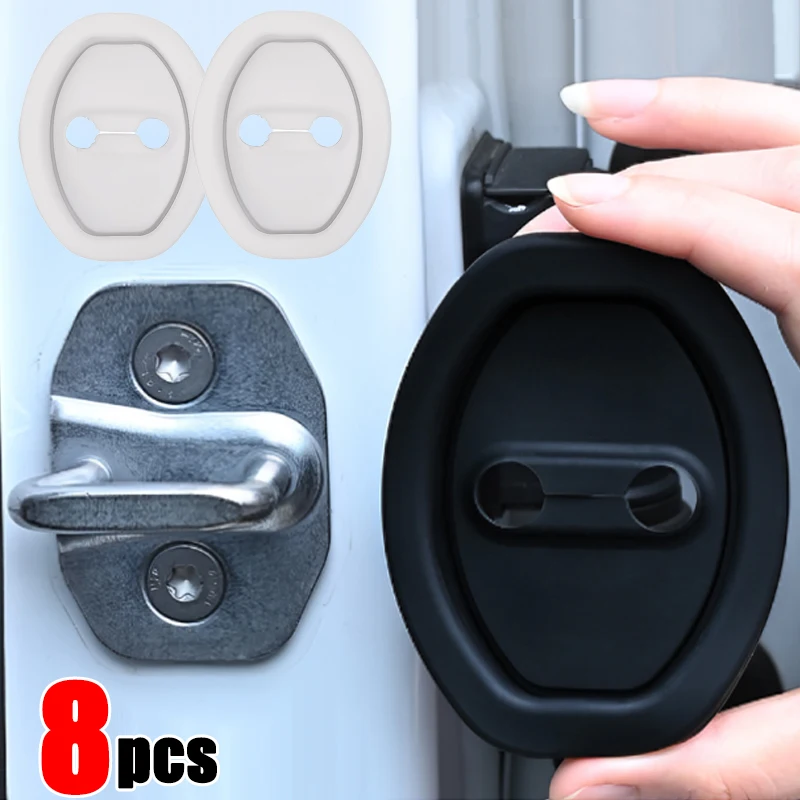 Car Door Lock Pad Shock Absorber Accessories Auto Door Lock Buckle Silicone Protective Cover Door Anti-collision Protective Pad