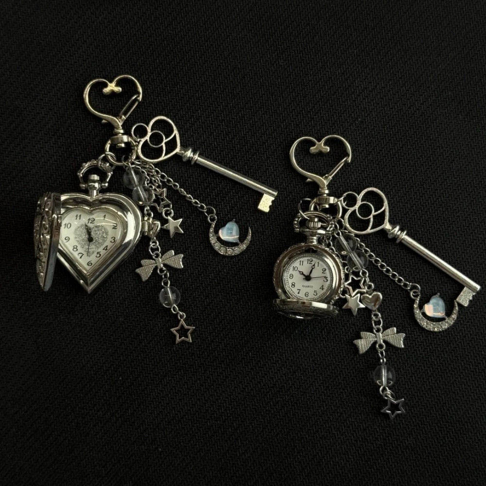 

Original Hollow Heart Pocket Watch Chain keychain Design Steampunk Clock Vintage Necklace Pendant Jewelry Watch Men Women Gift