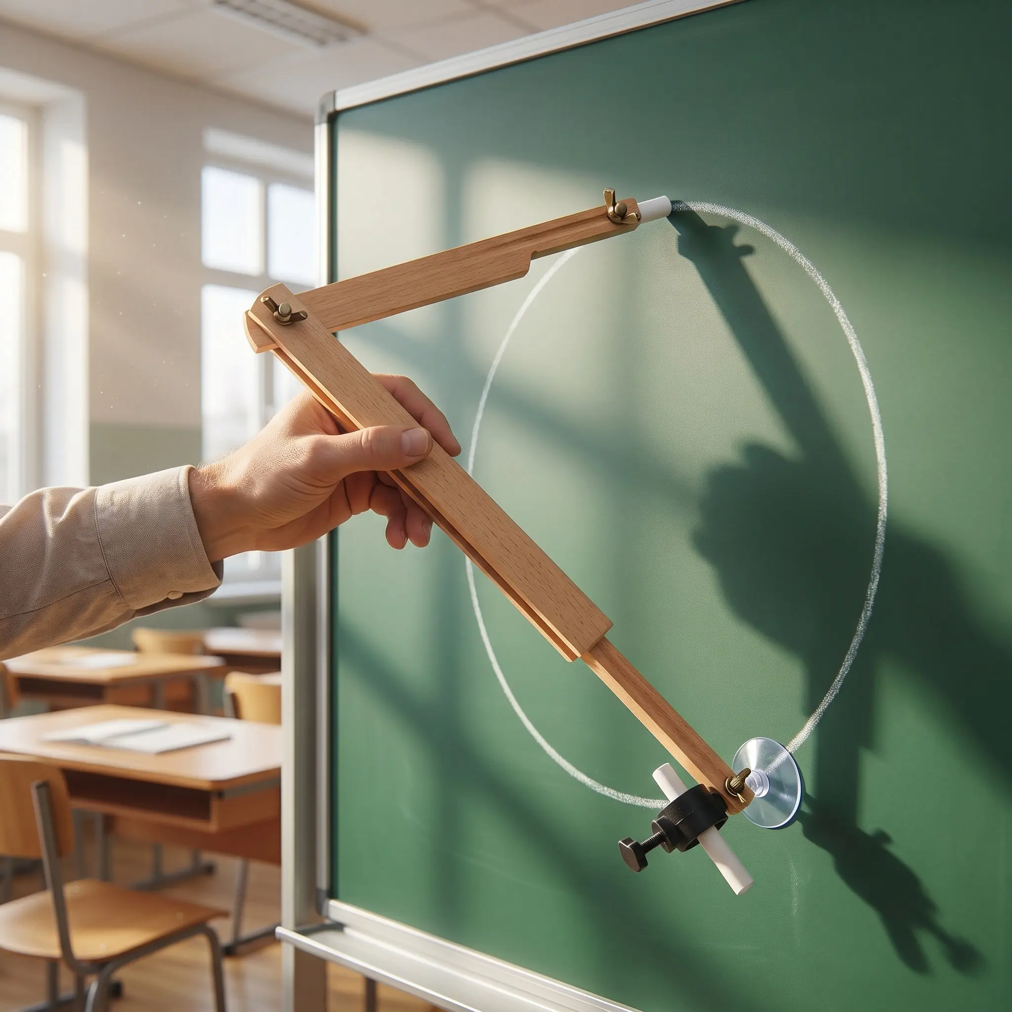 Teacher Use Wooden Compass Large Scale Drawing Tool 120Cm Diameter Circle Compass for Math Lessons Geometry Class Demonstration