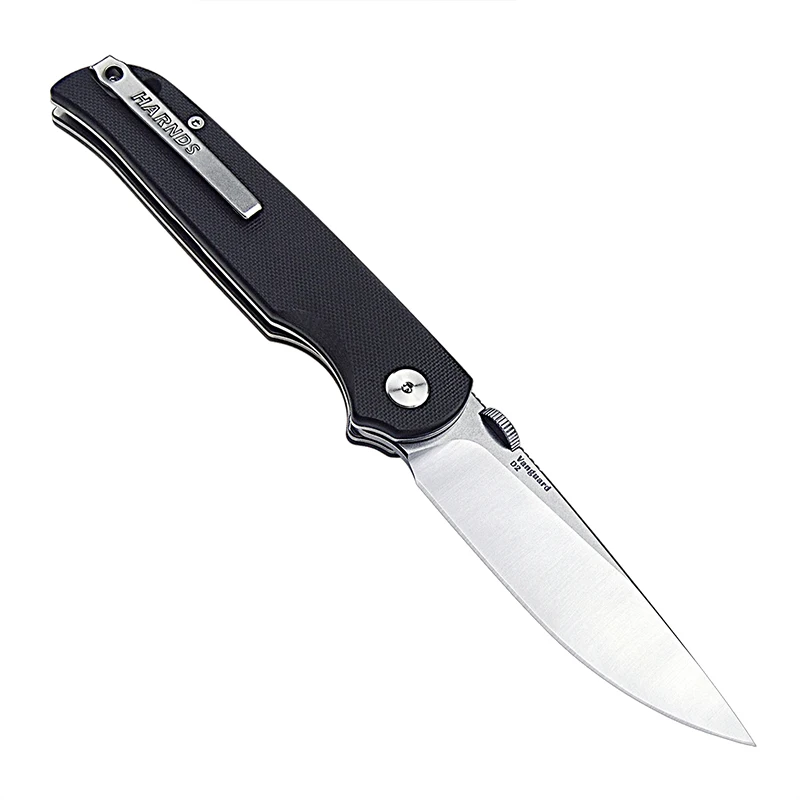 HARNDS Vanguard CK7207 Folding Knife Compact EDC with D2 Steel Blade Pocket Knife G10 Handle with Thumb Stub and Pocketclip