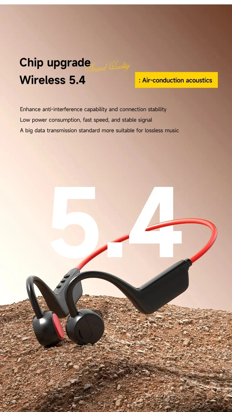 Bone Conduction Headphones IPX8 Bluetooth 5.4 Waterproof Wireless Sports Headset with Mic for Swimming Running Fitness Gym 2026
