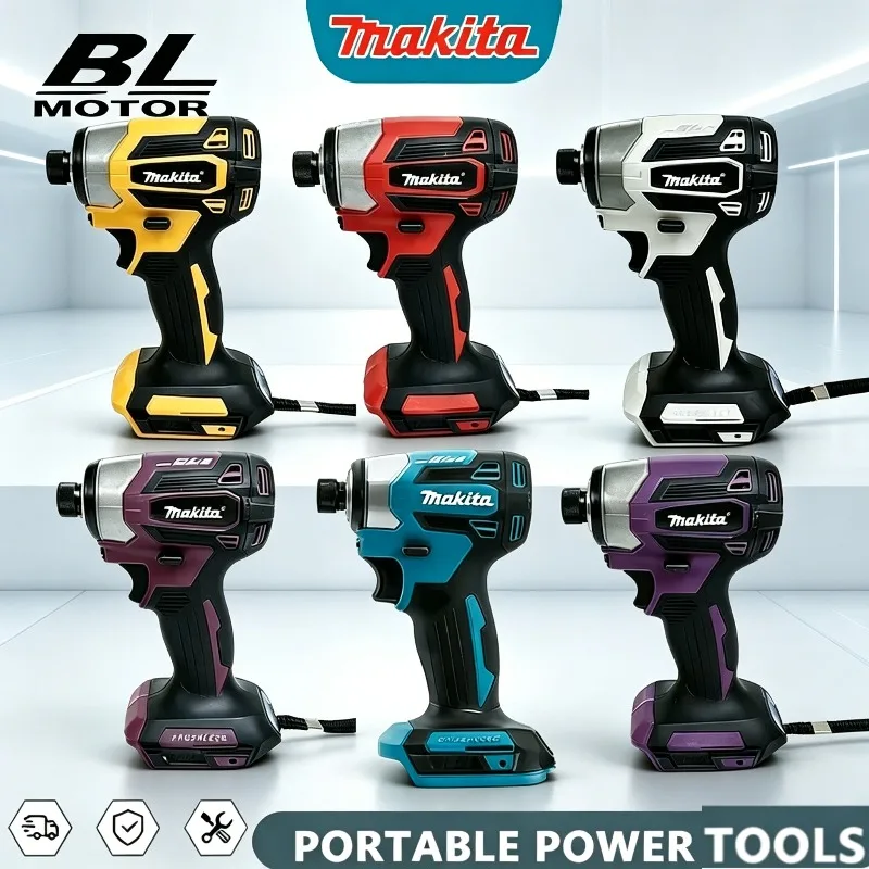 perceuse-electrique-sans-fil-rechargeable-outils-electriques-pour-batterie-18v-makita-dtd173-visseuse-a-percussion-180-n·m-sans-balais-pour-bois-mode-t