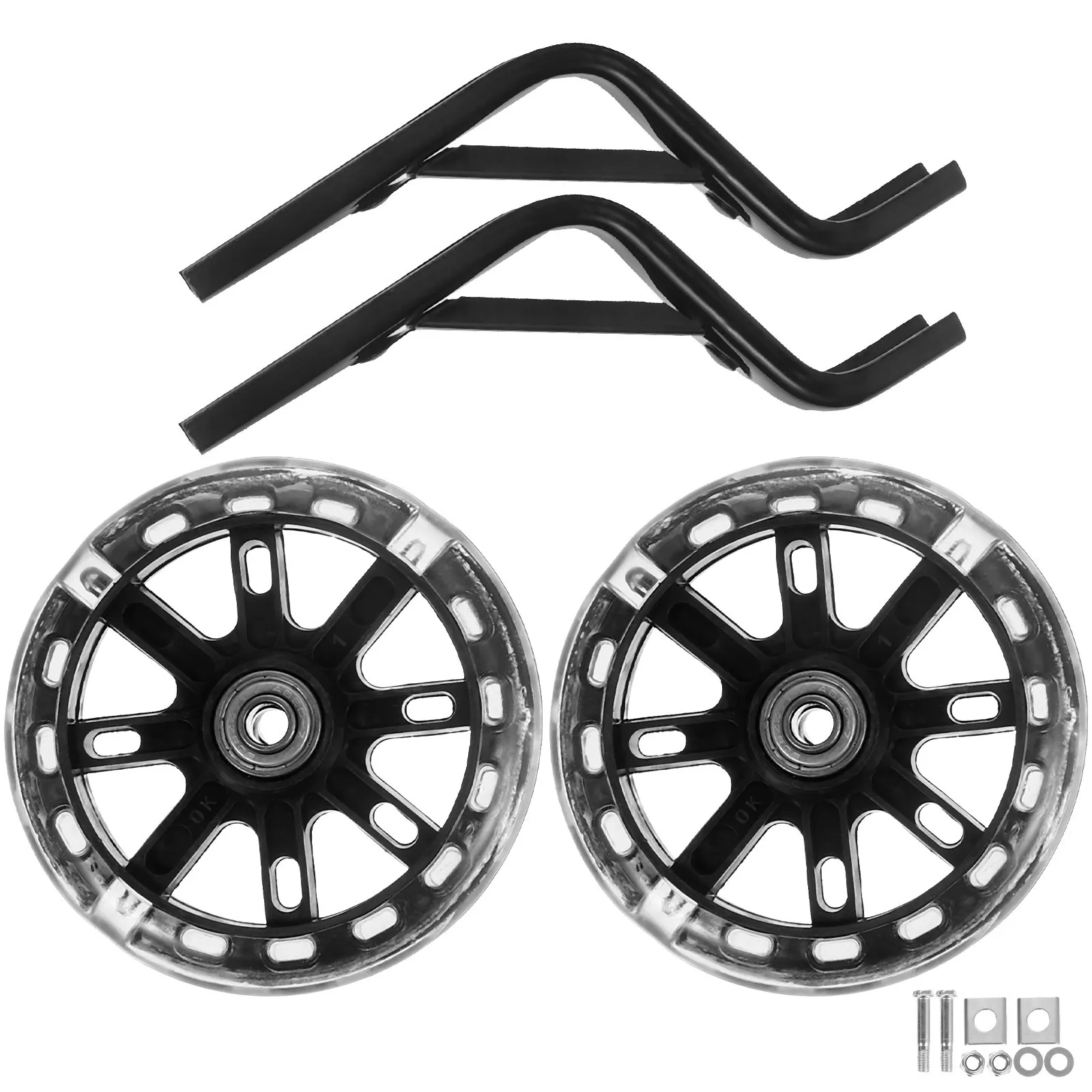 1 set 1 Set Black Flashing Led Kids Bike Training Wheels Mute Adjustable Balance Auxiliary Wheels For Children Bicycle Riding