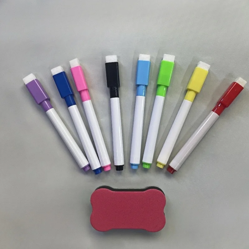 8-Farben Whiteboard-Marker mit Magnetischem Radierer, Perfekt für Büro-Whiteboards & Kalender, Ideales Kreatives Geschenk – Detail 3