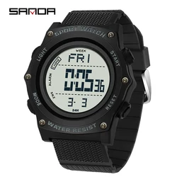 2024 Fashion Sanda 2159 Electronic Men Outdoor Sports Students Waterproof Luminous Calendar Multifunction Cool Led Digital Watch