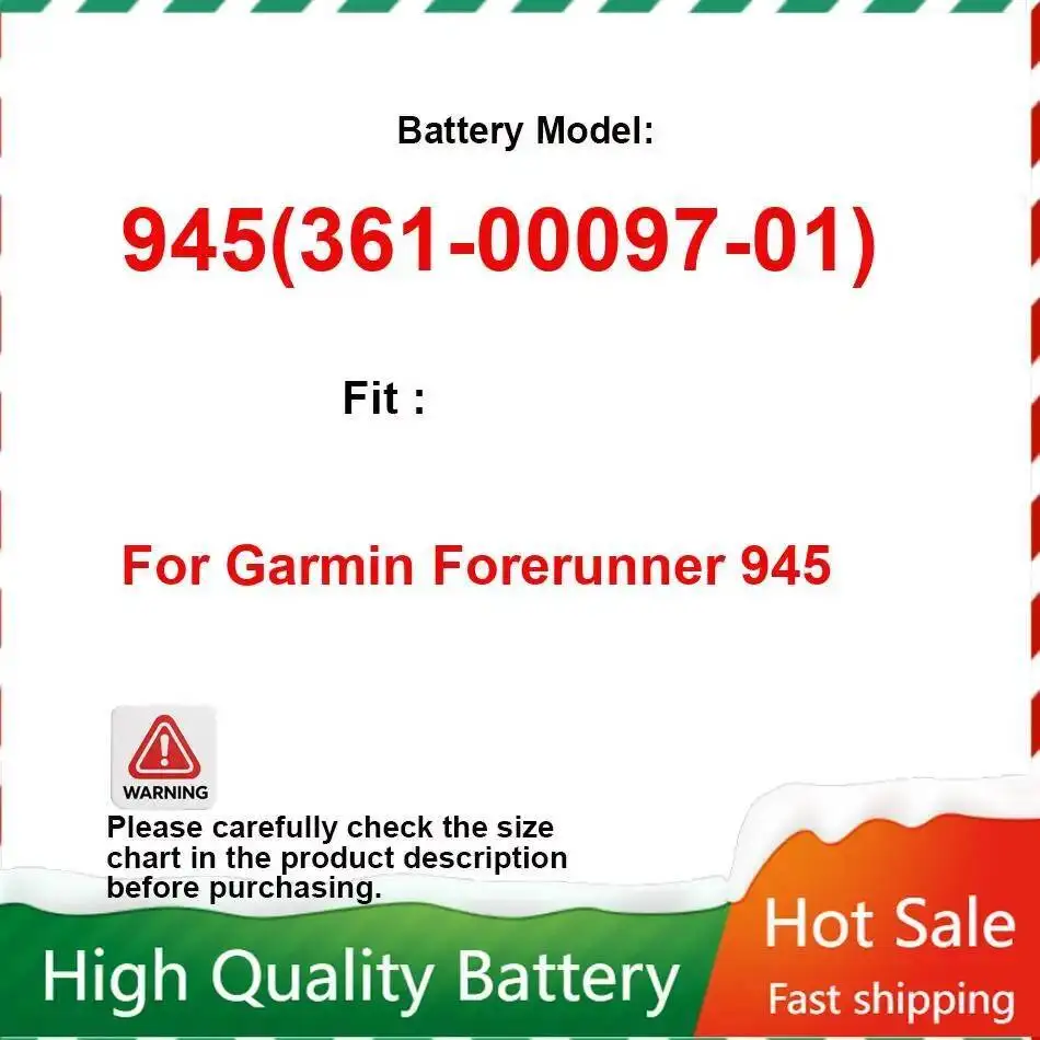 Watch Battery For Garmin Forerunner 945 361-00097-01 High-Efficiency 300Mah Fast-Shipping