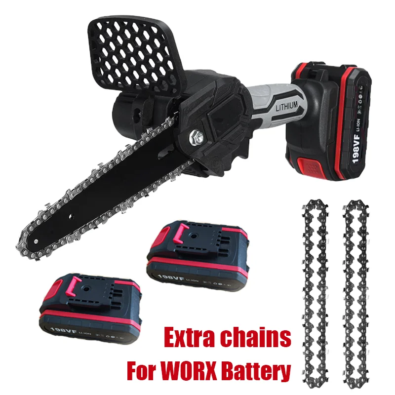 

6 Inch 3000W Mini Electric ChainSaw Rechargeable Battery Woodworking Electric Pruning Saw Garden Power Tool With Worx Battery