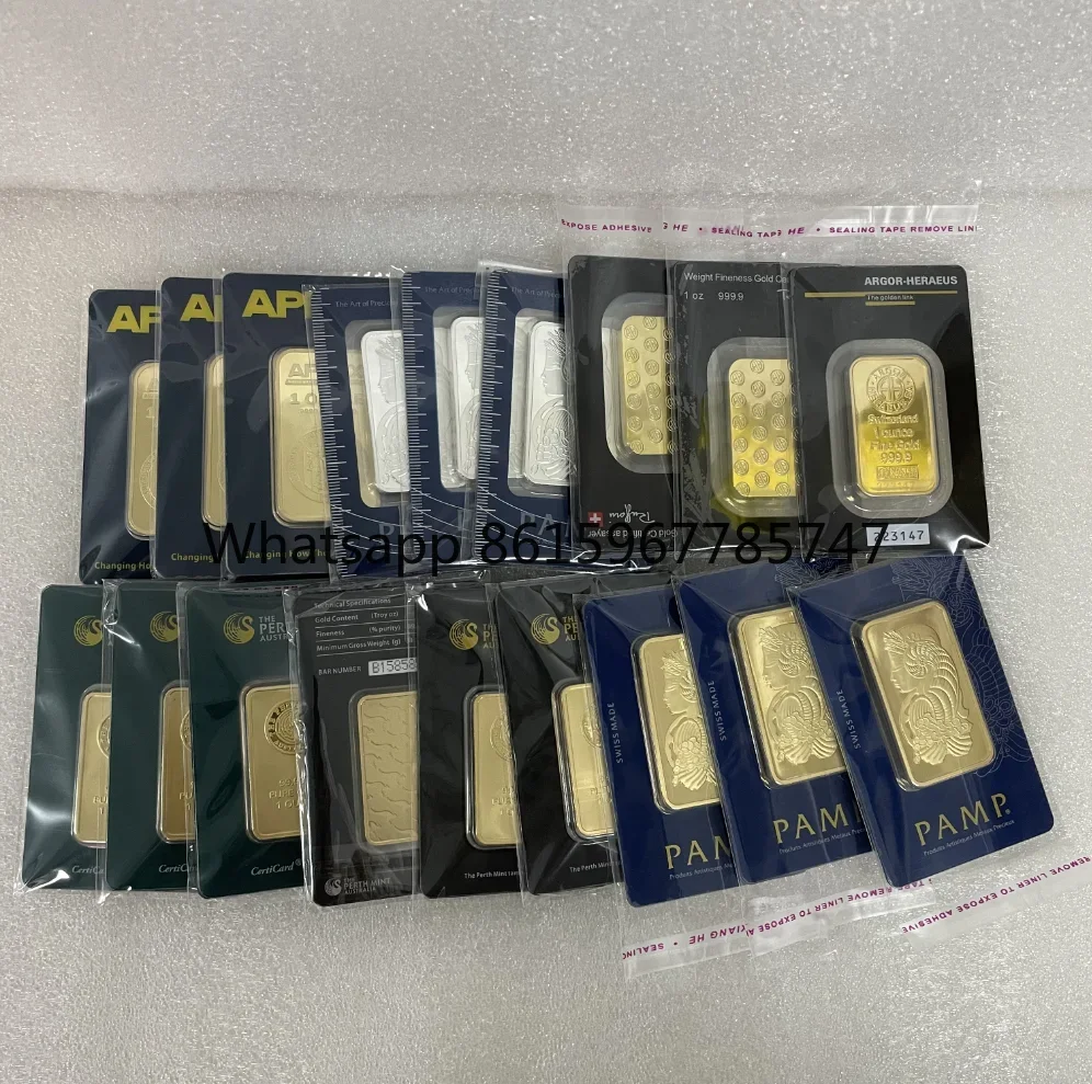 2024 New Version 1oz 24K Gold Plated Copper Copy Bar Swiss Lady Bullion Ingot DIFFERENT Serials (Sealed Packaging)