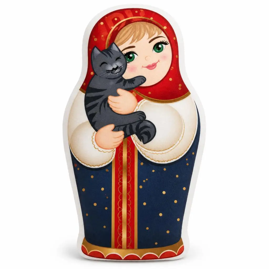 Matryoshka Doll Russian Nesting Doll Russian Babush Plush Pillow Cushion Irregular Stuffed Throw Pillow Home Decor Gift Sofa Bed