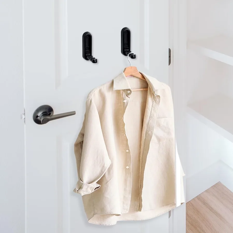 4 قطعة خطاف قابل للطي أسود قابل للطي جدار السنانير أدوات خادم للجدار أضعاف أسفل السنانير السوداء للملابس طوي جدار nt أدوات المورد #6