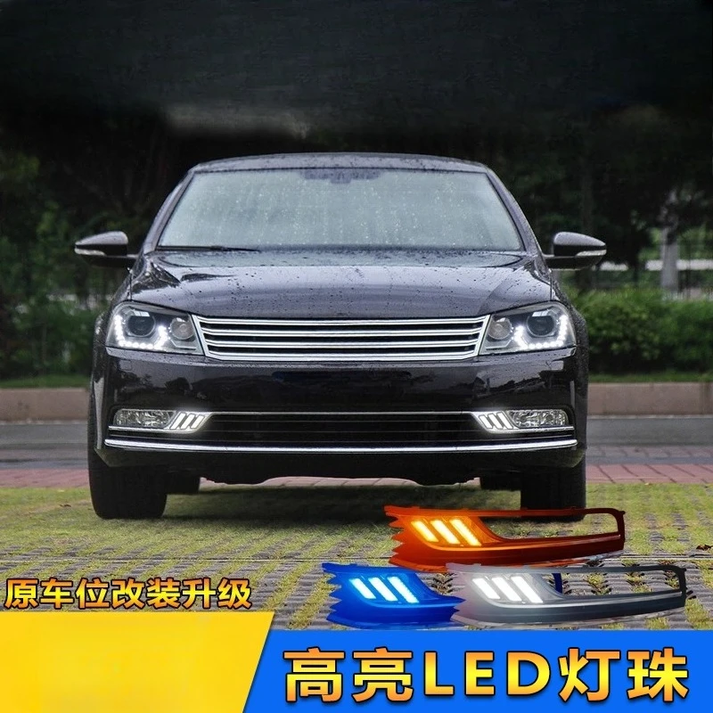 Led Daytime Running Light FlowingTurn Signal Lamp Front Fog Ligh For Volkswagen Passat B7 2012-2016t Modification Accessories