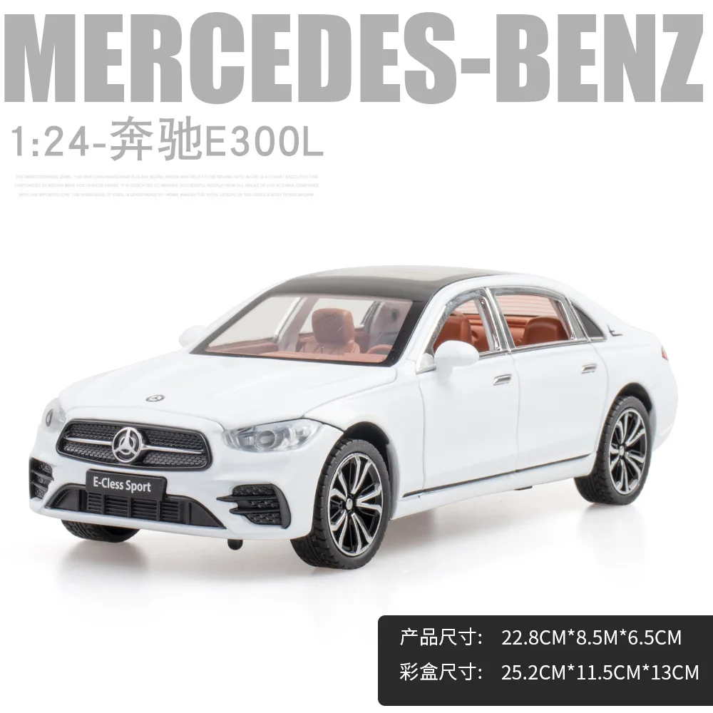 1:24 Mercedes-Benz E300L E-cless Sport Diecasts Metal Alloy Model Car Sound Light Pull Back Collection Kids Toy Gift A480