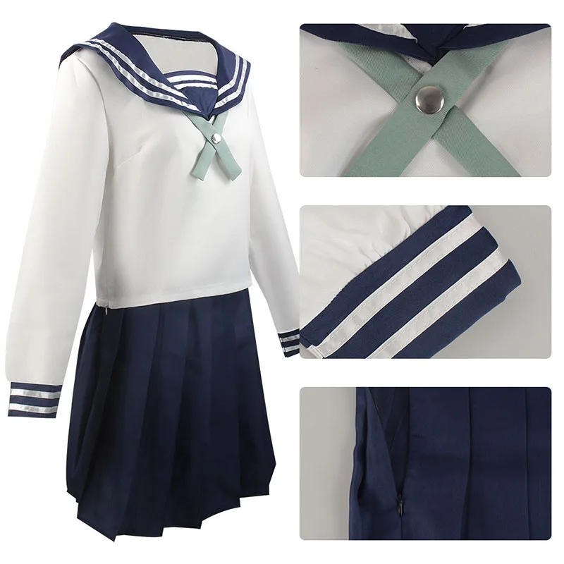 IN STOCK Anime Amanai Riko Cosplay Sailor JK Suit Dress Outfit Uniform Sets Halloween Women Girls Costume view 2