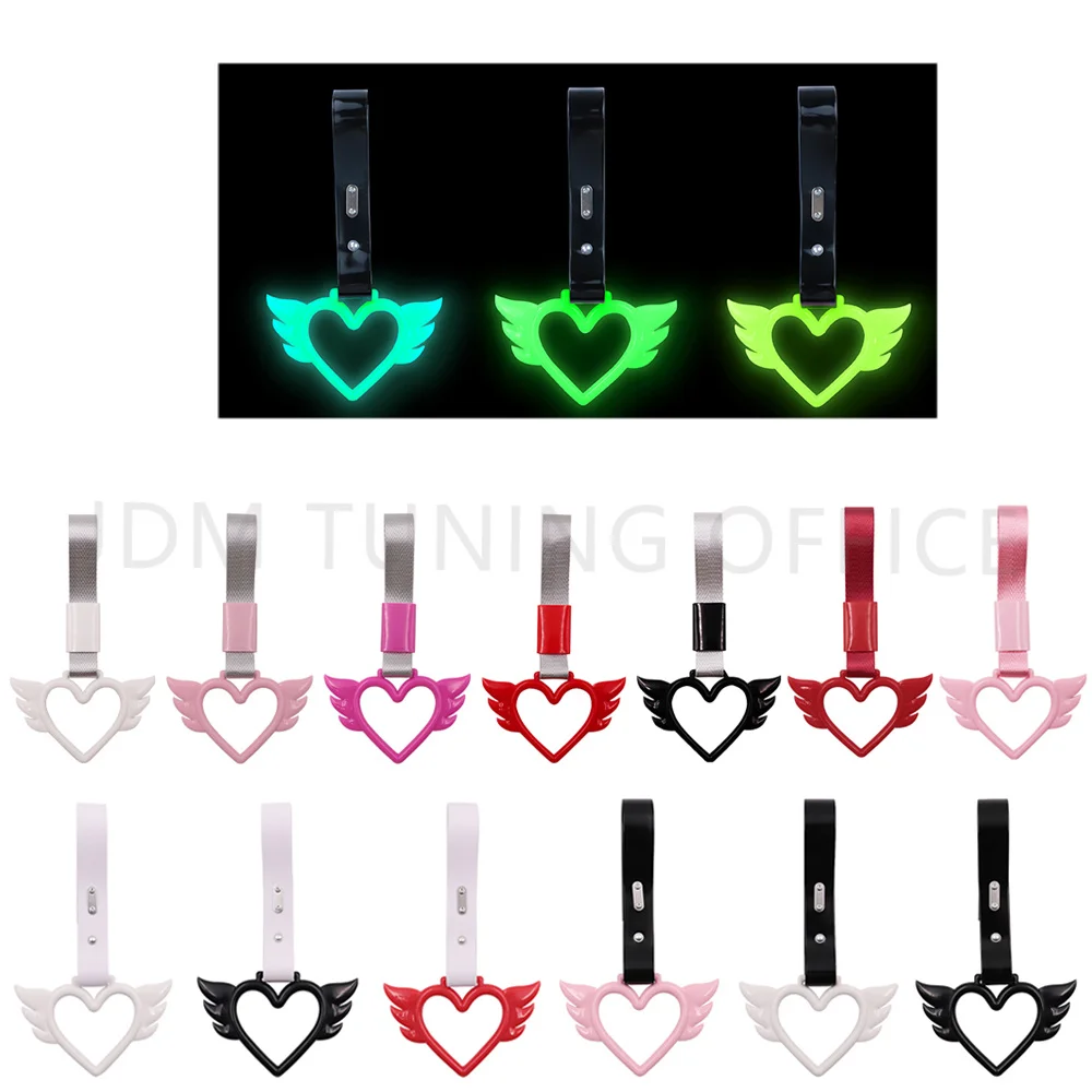 Heart Wing Tsurikawa Ring Heart JDM Train Bus Handle Hand Strap Styling Drift Charm Strap Drift Auto Accessories Car Strap