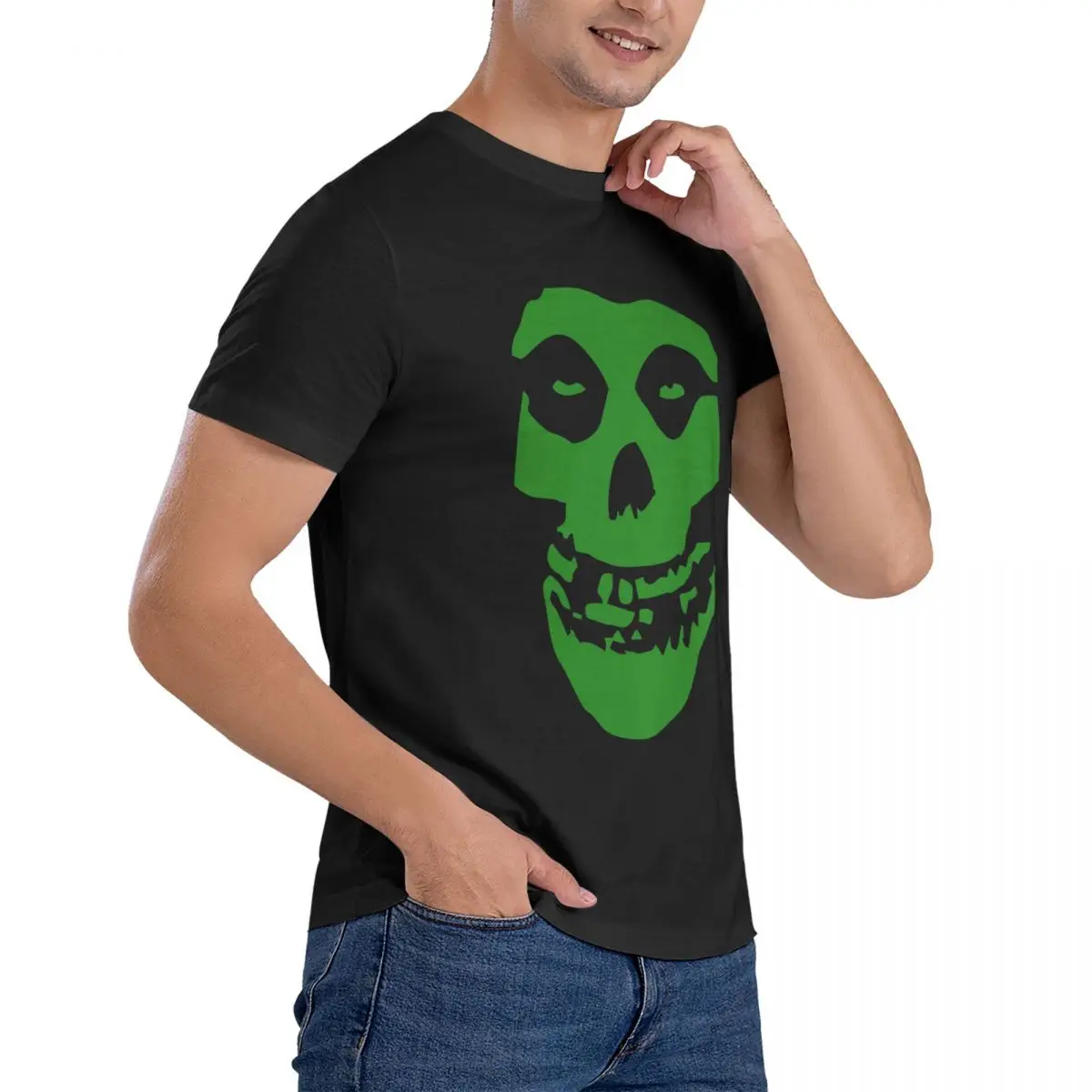 

Футболка Misfits Skull из 100% хлопка, мужские модные футболки, мужские футболки с круглым вырезом и коротким рукавом, S-6XL