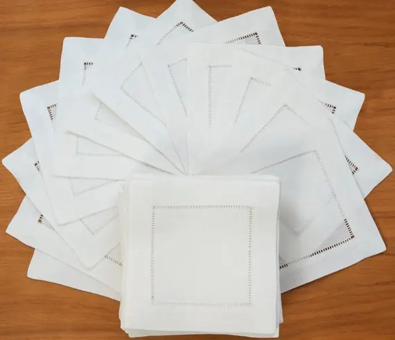 Tovagliolo da cocktail in cotone e lino da 12 pezzi 20 * 20 cm Fazzoletto