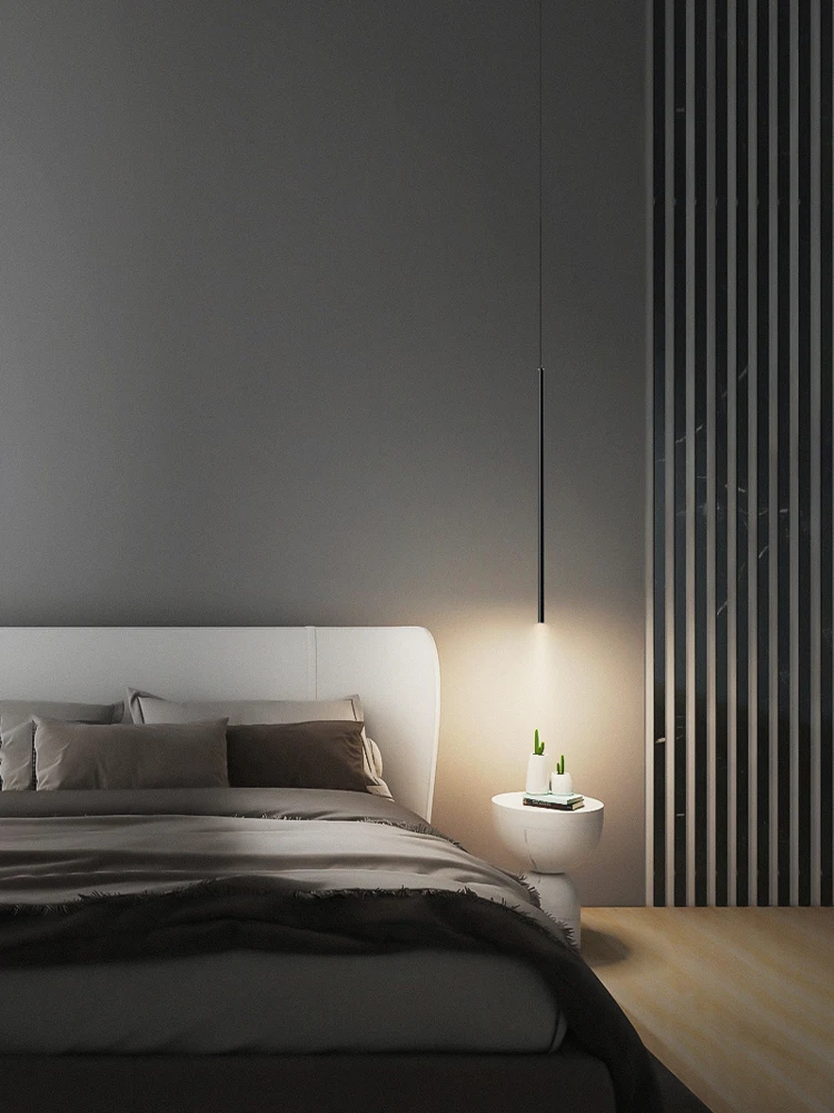Minimalist line lamp Modern LED lights home decor  pendant lights Living room TV background wall lustre Bedside table chandelier