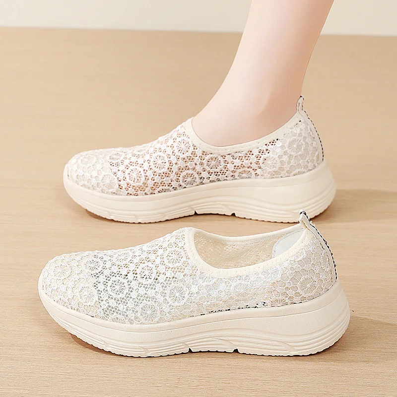 Women's Summer Breathable Mesh Flat Shoes Women's Shoes Casual Sneakers Shoes Clearance Free Shipping