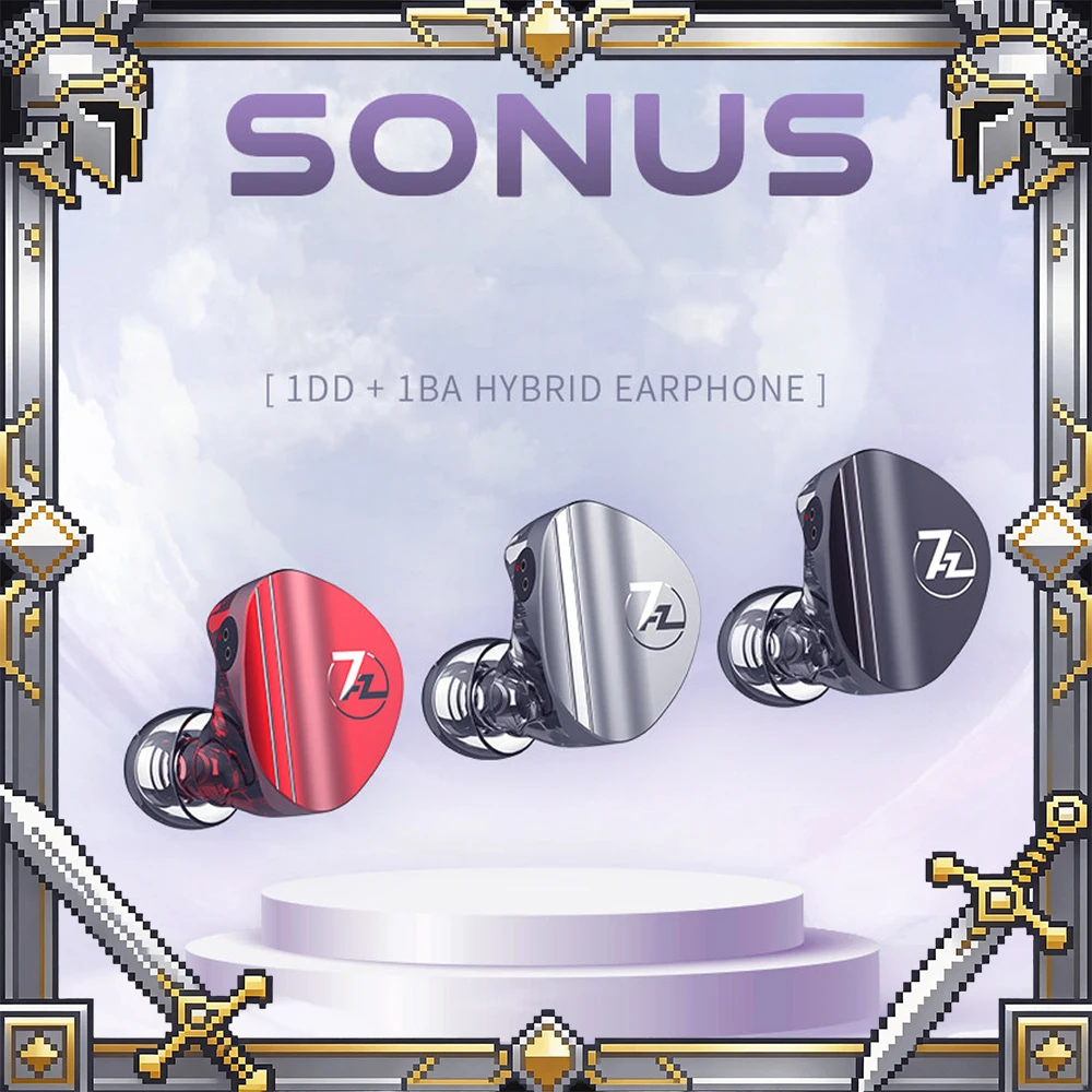 

Наушники 7HZ Sonus 1DD+1BA Hybrid IEM HiFi с отсоединяемым высококачественным посеребренным кабелем OCC для аудиофилов и музыкантов