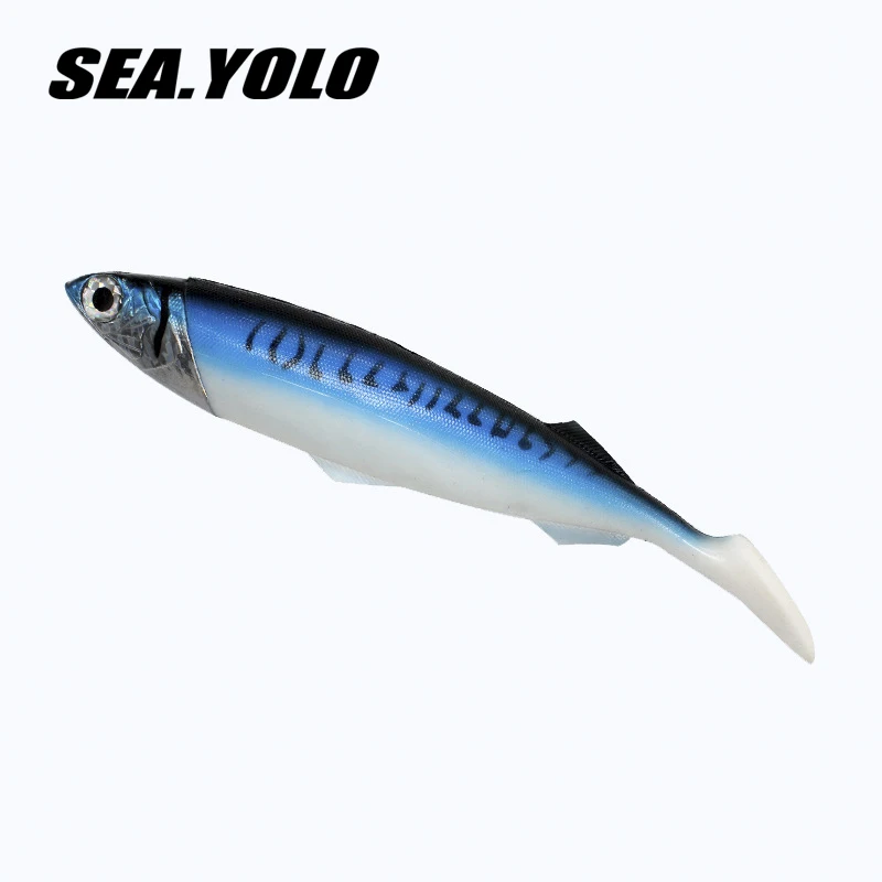 Sea.Yolo-Multi-scene Use of Large Soft Bait, Metal Fish Head, Deep Sea Fishing Accessories, 26cm, 33cm