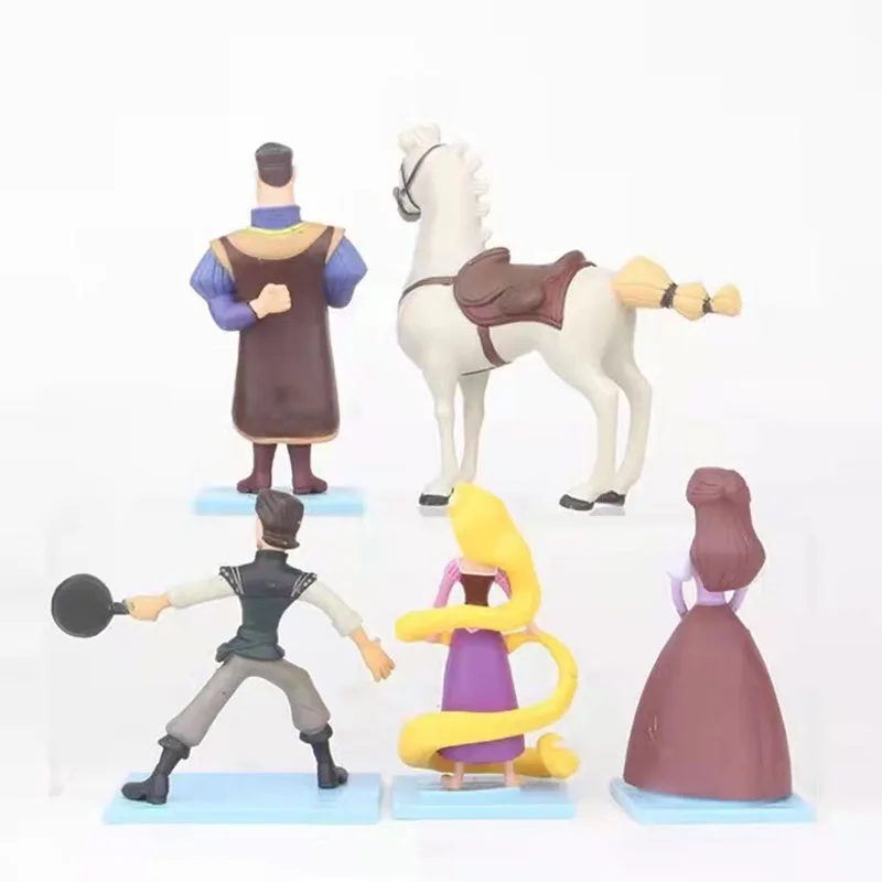 5Pcs/set Disney Princess Tangled Rapunzel GK Model Collectible Desktop Cake Decor Accessories Kids Adorable Toys Tide Play Gift
