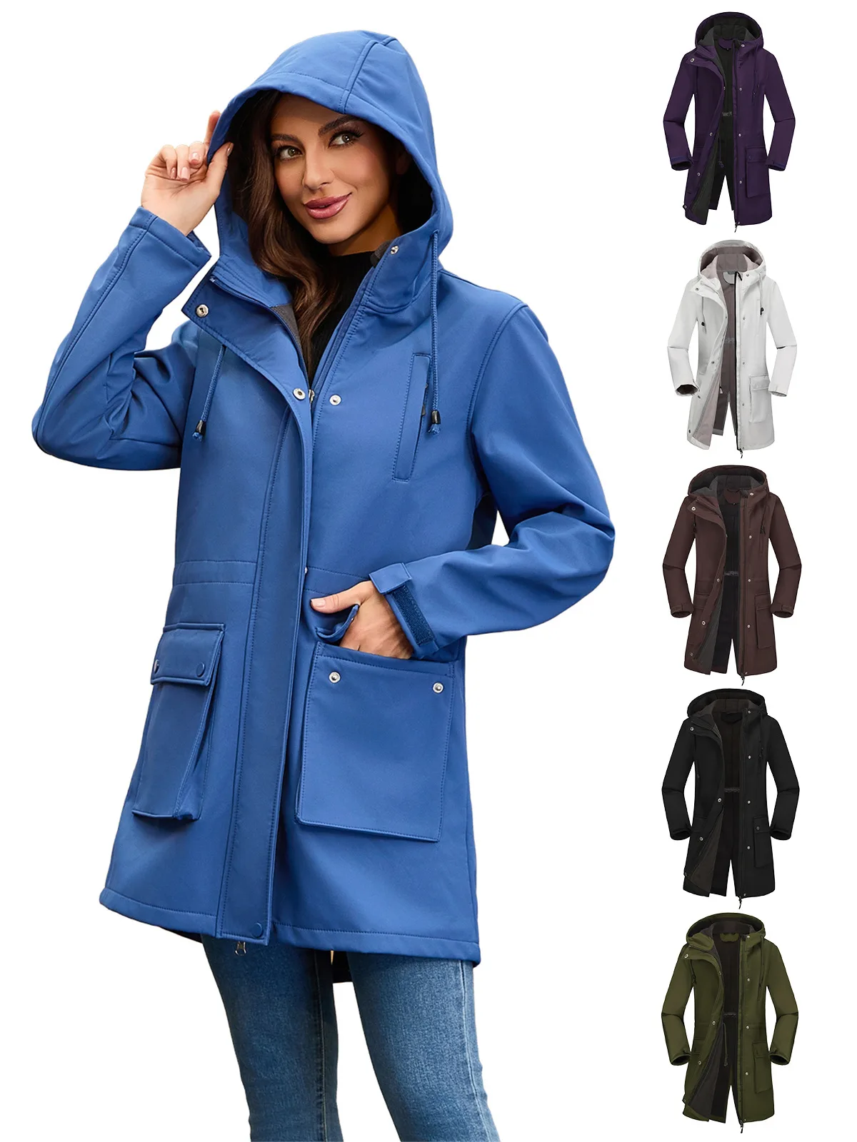 

Women's Hooded Soft Shell Jacket Outdoor Mountaineering Autumn Winter Windbreaker 2025 Fashion Comfortable Casual Clothing