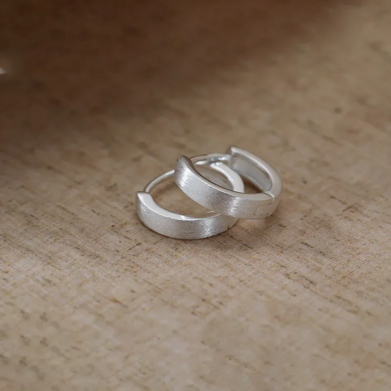 

925 Sterling Silver geometric hoop Earrings For Women Simple Temperament Exquisite Hot Semale Sexy Jewelry Gift