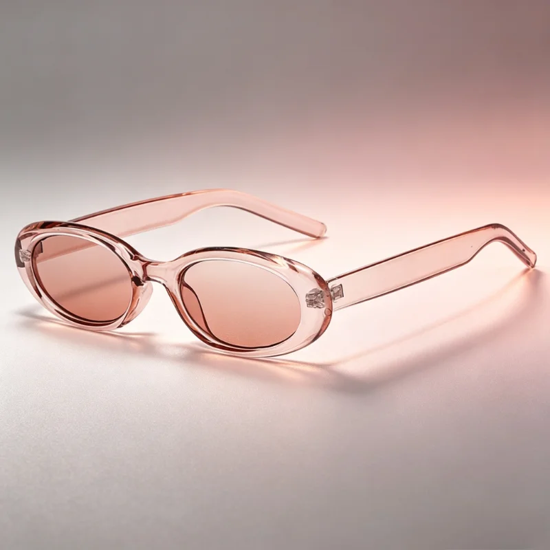 Trendy Stylish Small Oval Sunglasses Retro Narrow Frame UV400 Shades for Women Men Multiple Colors Lightweight Eyewear Daily