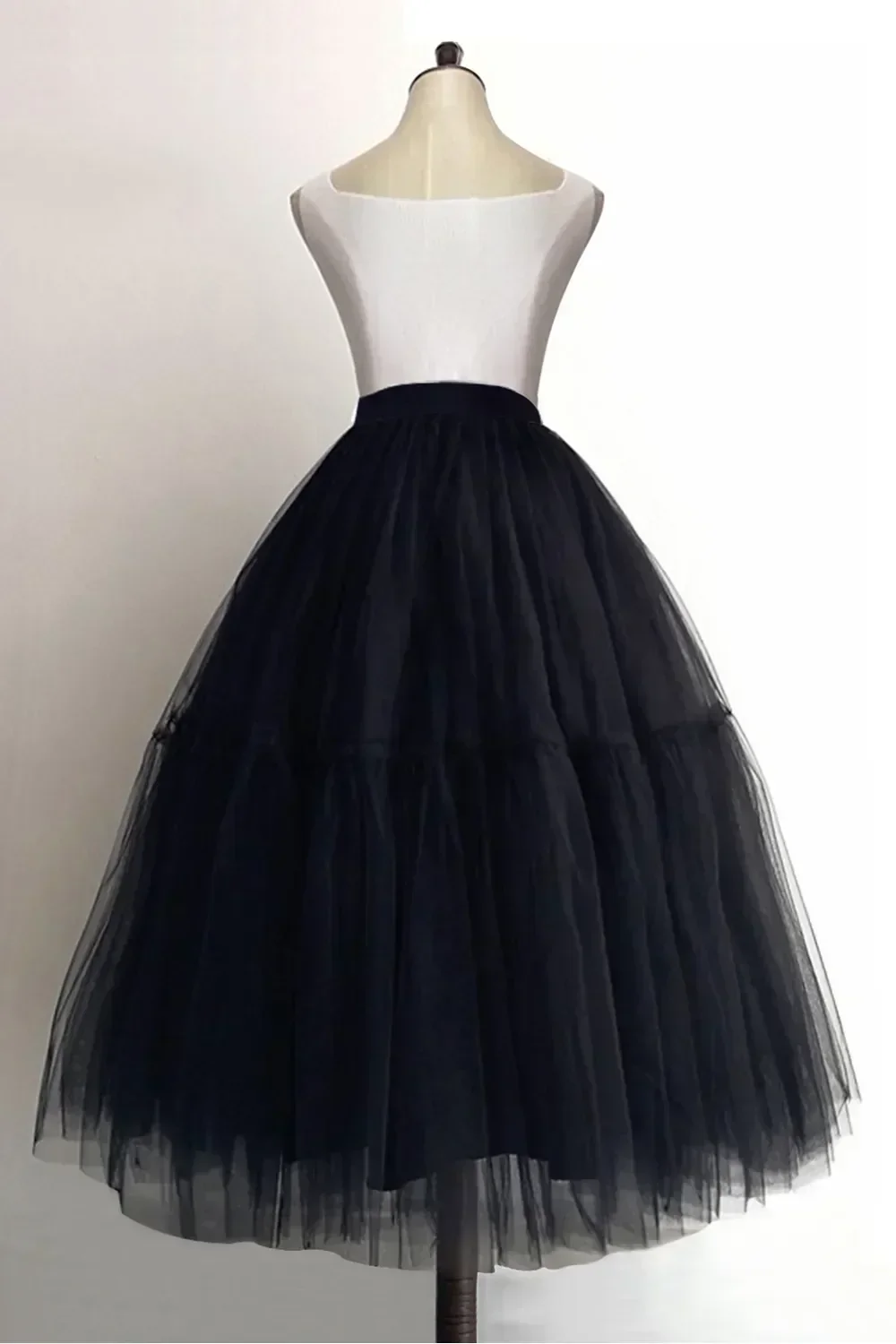 New 4 Layers Women Midi Tulle Tutu Skirt Petticoat Wedding Bridal Dress Prom Evening Ball Gown Under Skirts CPA1091