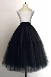 New 4 Layers Women Midi Tulle Tutu Skirt Petticoat Wedding Bridal Dress Prom Evening Ball Gown Under Skirts CPA1091