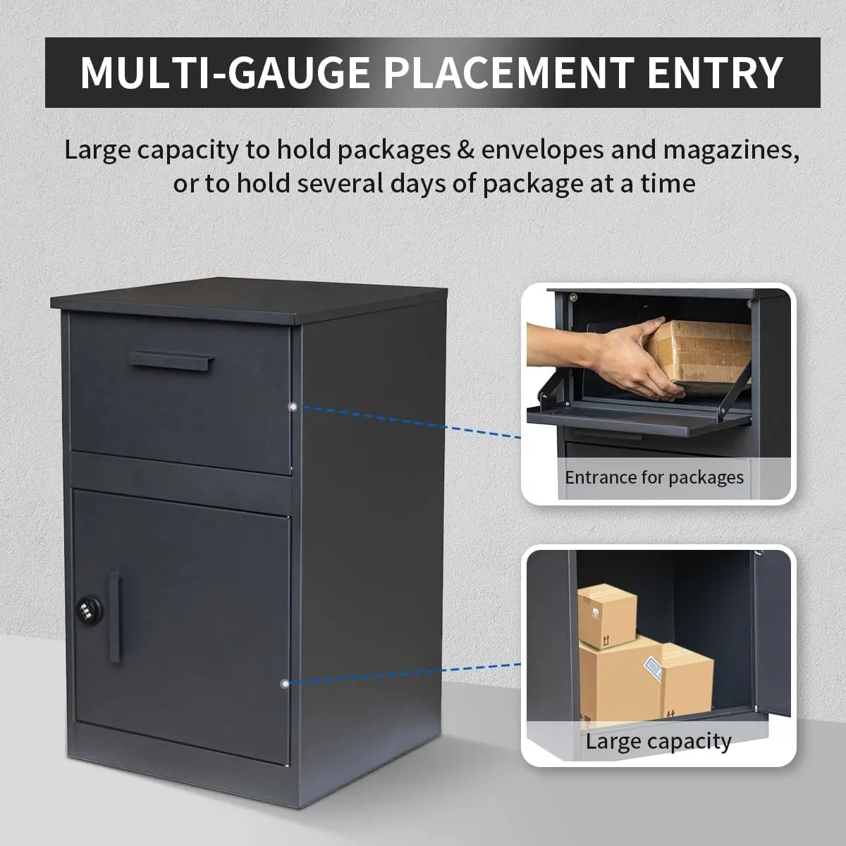 High Quality New Arrival Outdoor Floor Mounted Parcel Drop Box with Digital Lock for Garden Use