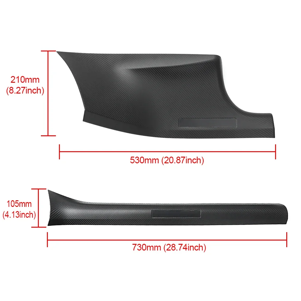 4pcs Rear Door Sill Guards For Tesla Model Y Carbon Fibre ABS Inner Protector Plate Cover Trim Car Anti-Dirty Bumper Kick Pad