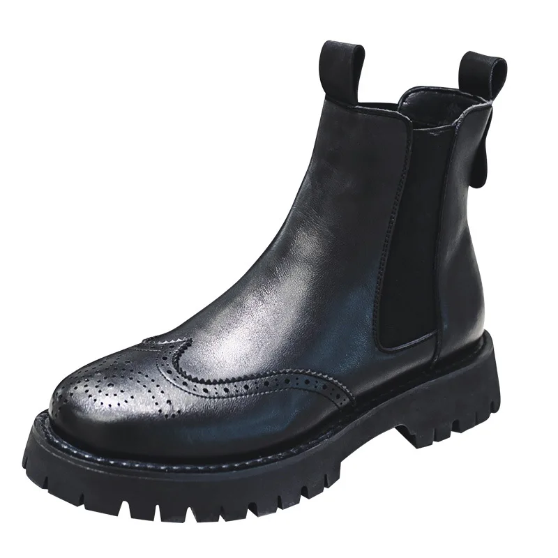 

High Quality Chelsea Boots Men's Leather Shoes Comfortable Business Shoes Men Boots