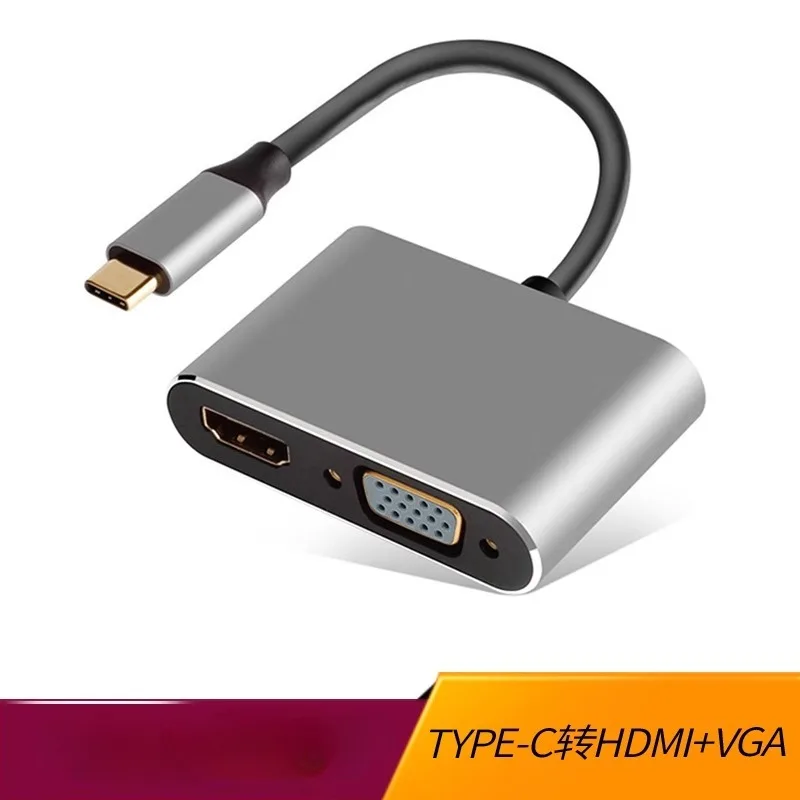 منفذ Thunderbolt 3 USB Type-C الأصلي إلى محول VGA HDMI 4K جهاز عرض عالي الوضوح