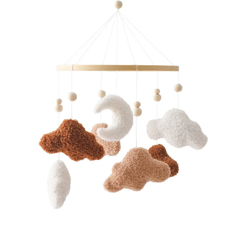 Cloud Moon Baby Crib Mobile Neutral Nursery Hanging decoration Ornament Wind Chimes Newborn Infant Sleep Soother Baby Room Decor