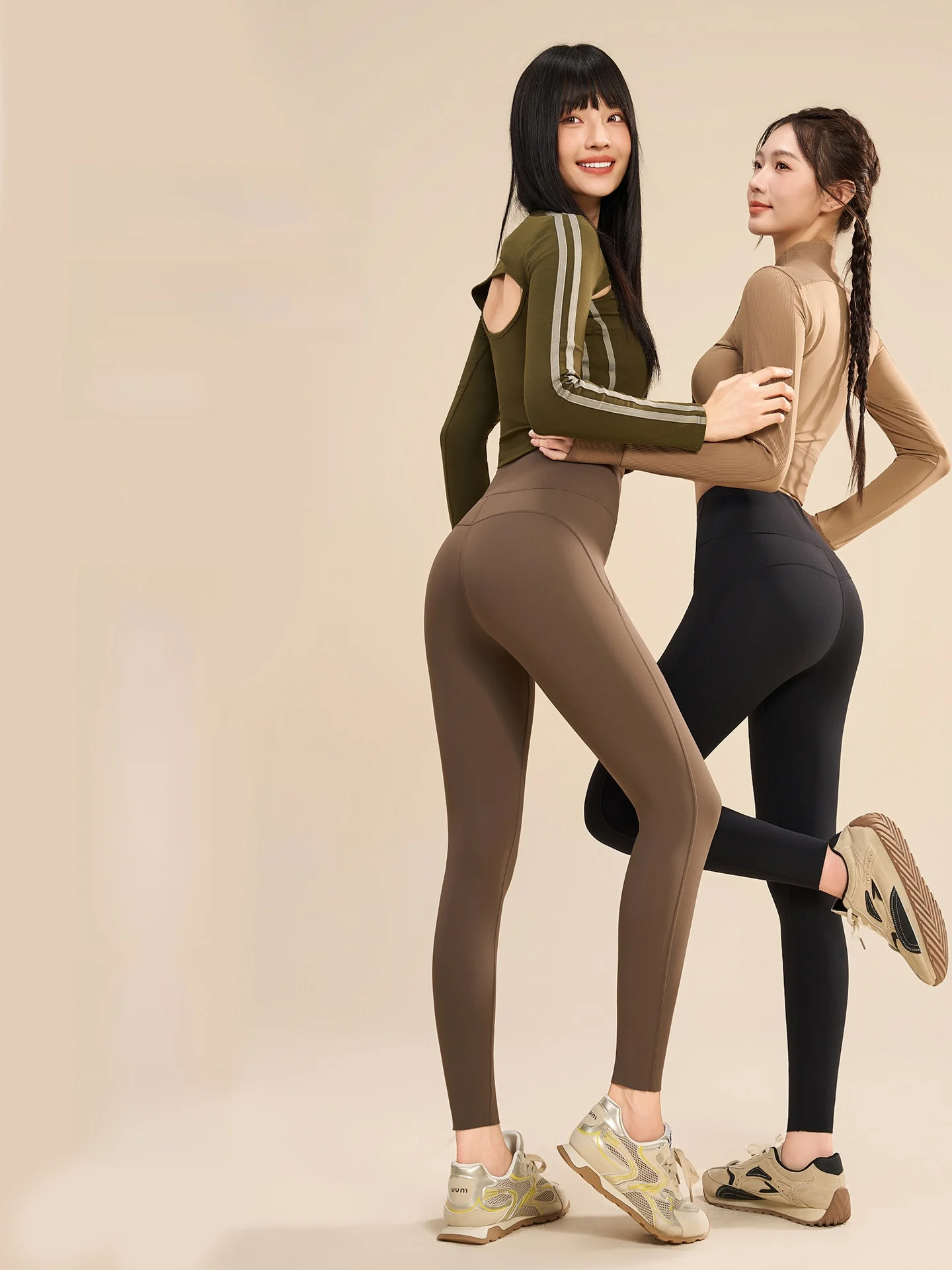 Cienkie spodnie do jogi Fce dla kobiet, odzież outdoorowa, jesienno-zimowe, ciepłe, z wysokim stanem, modelujące brzuch, podnoszące pośladki, fitness, skóra arkskin P...