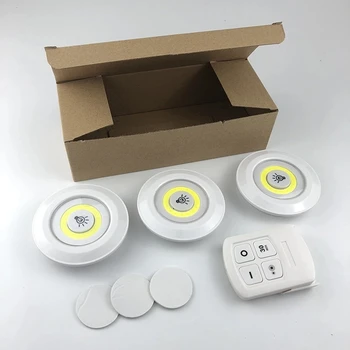 COB LED 캐비닛 아래 조명, 리모컨 배터리 작동, 밝기 조절 가능, 옷장, 욕실 조명