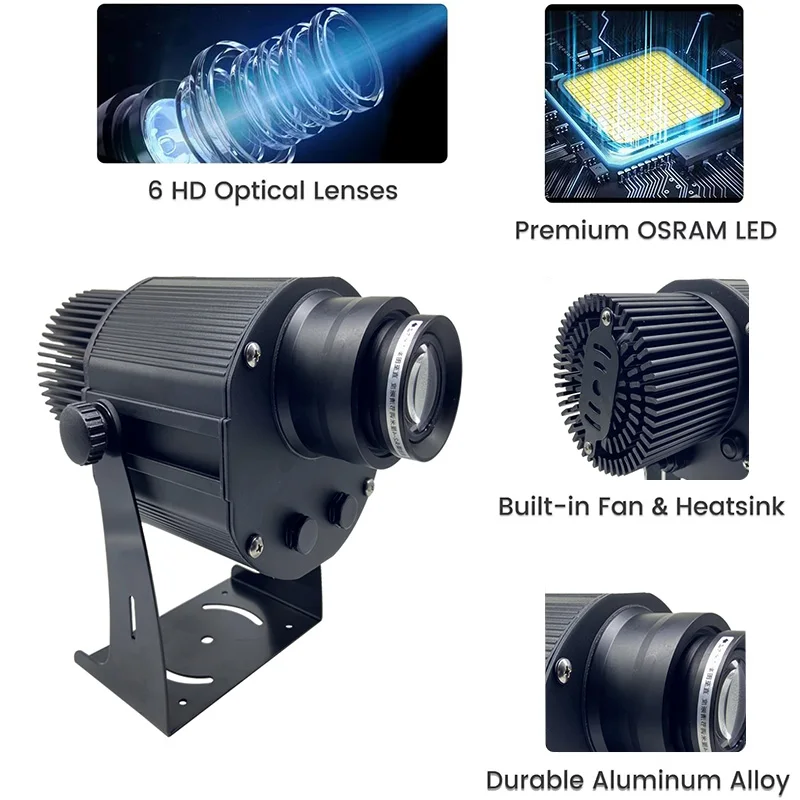 100W Custom Image Logo Projector Advertising IP67 Waterproof Outdoor