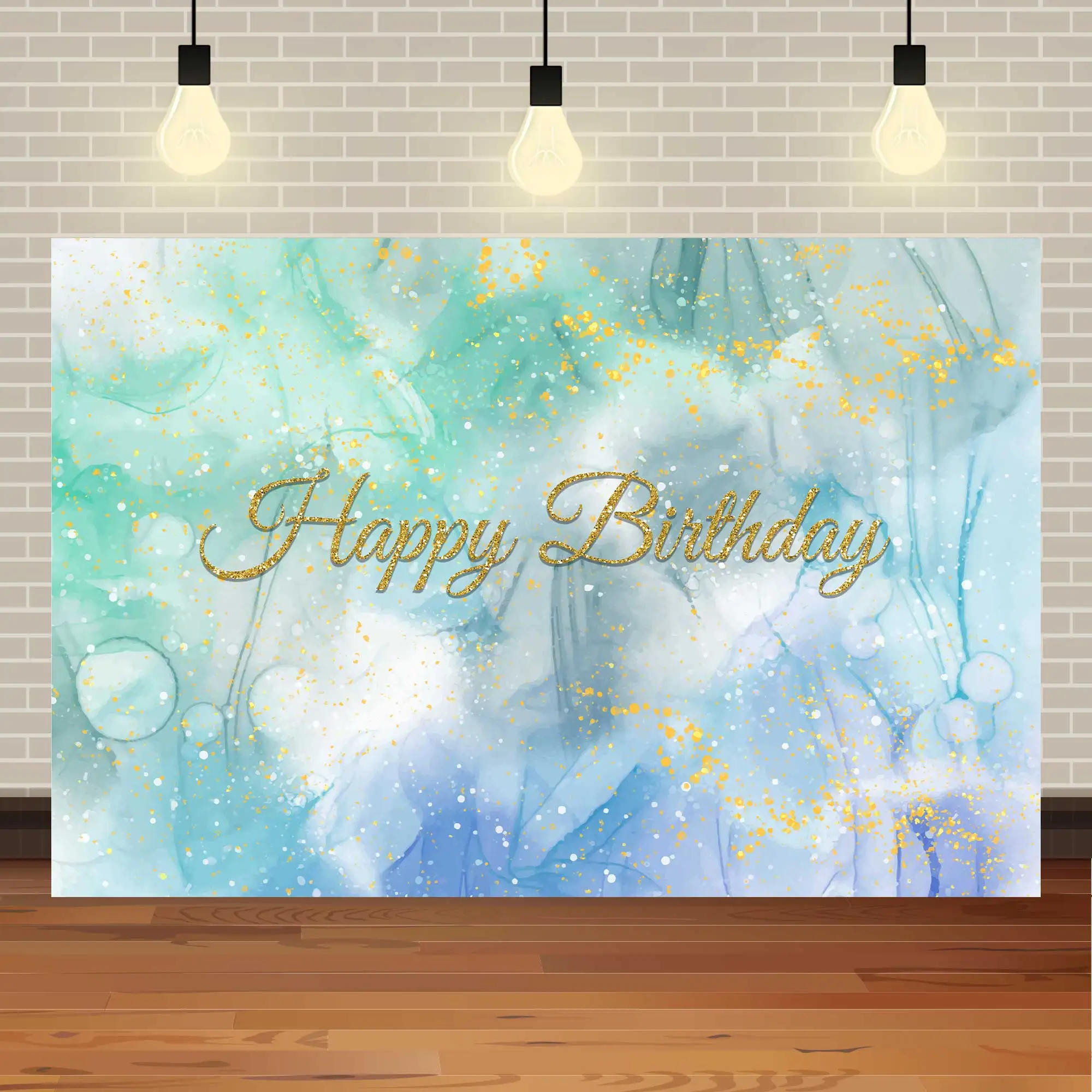 NeoBack Marble Texture Gradient Background Happy Birthday Party Backdrop Photography Portrait Standard Poster No Personalize