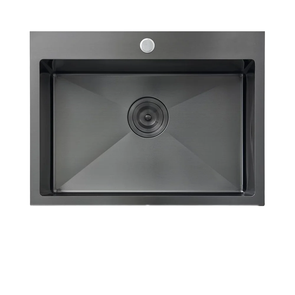 22x18 بوصة جونميتال الأسود قطرة في بالوعة المطبخ 16 مقياس الفولاذ المقاوم للصدأ Topmount لبار المطبخ RV الصغيرة وعاء واحد بالوعة الرطبة