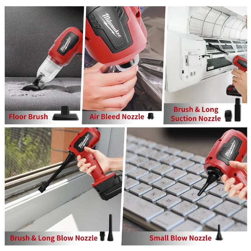 Milwaukee Cordless Handheld Vacuum Cleaner 2-In-1 Multi-function Dust Collect Machine and Air Blower For Milwaukee 18V Battery