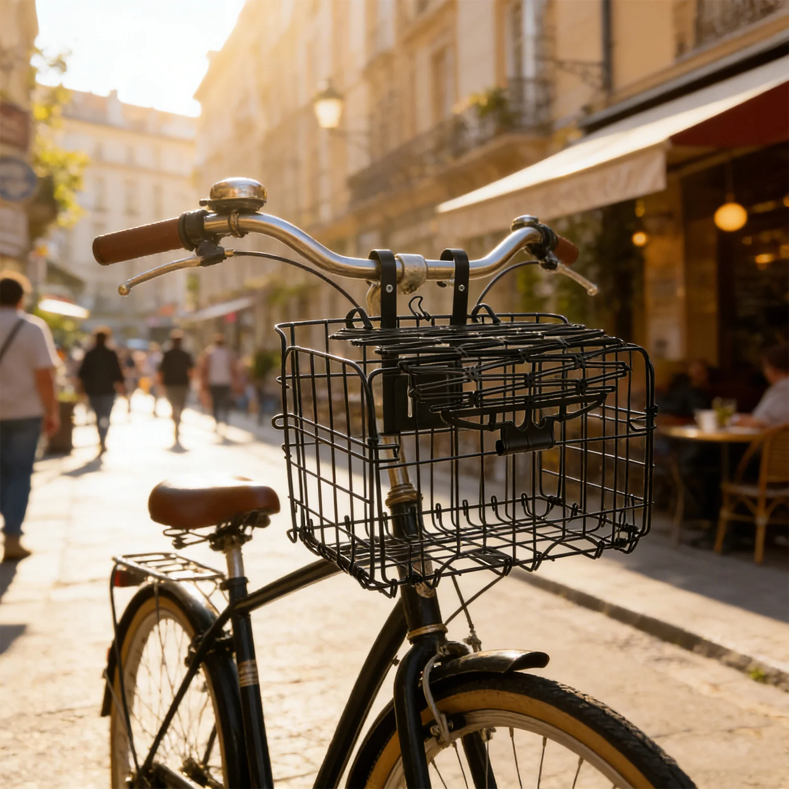 

Portable Foldable Rear Bike Basket High Strength Iron Frame Spacious Cargo Space for Grocery Carry Secure Ride Urban