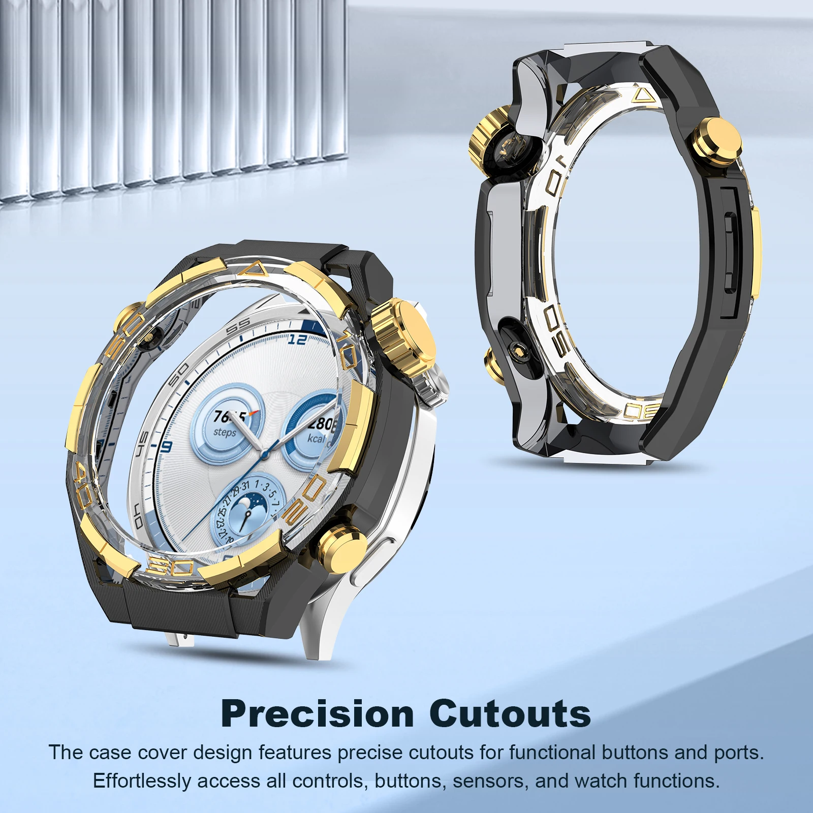 

Protective Case Hollow Out Watch Frame Bumper Bumper Case Cover Accessories for Huawei Watch GT5 46mm