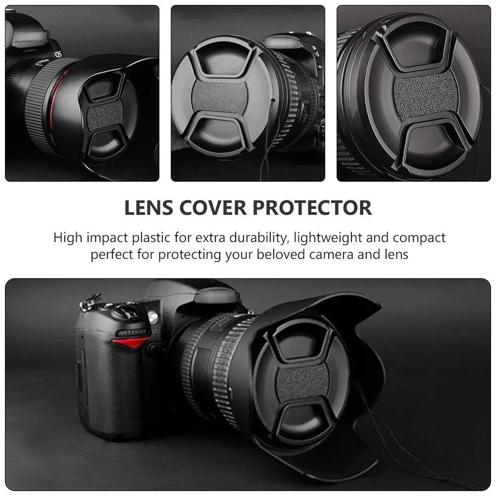 

4 pcs 62Mm Lens Cover Splashproof Dust Resistant Camera Lens Protector Center Pinch Design Protective Cover For