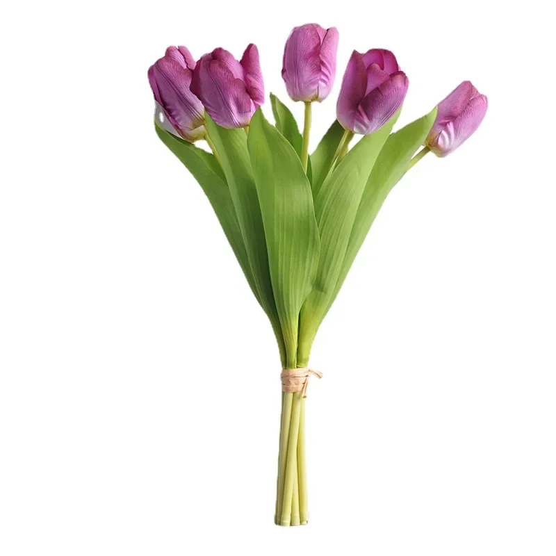 Ramo de tulipanes artificiales para decoración del hogar, accesorios de fotografía, 35CM