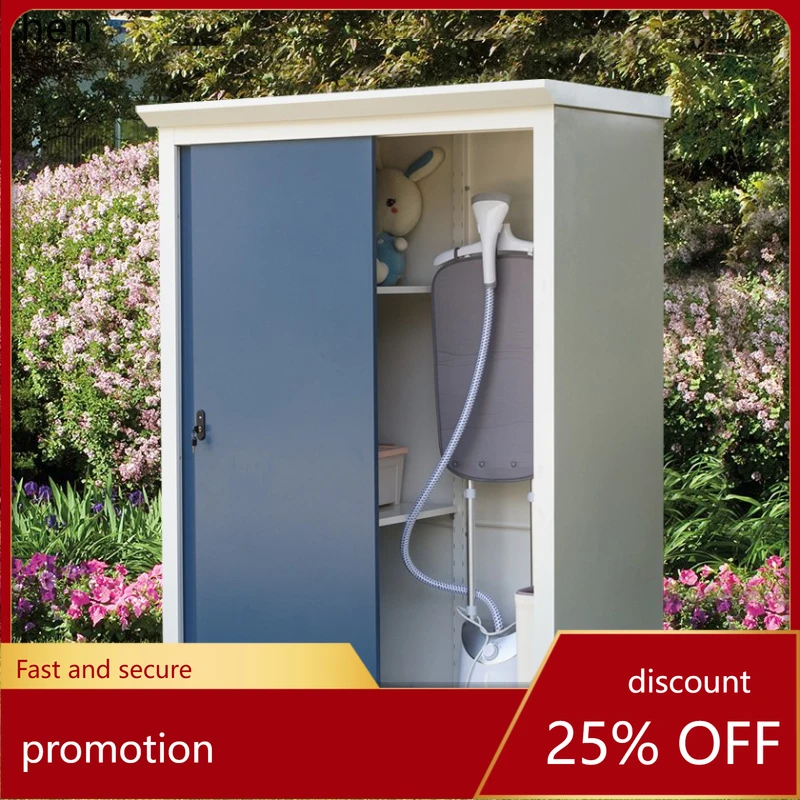 

HT Outdoor Sunscreen Balcony Locker Sliding Door Iron Wardrobe Outdoor Waterproof Storage Cabinet