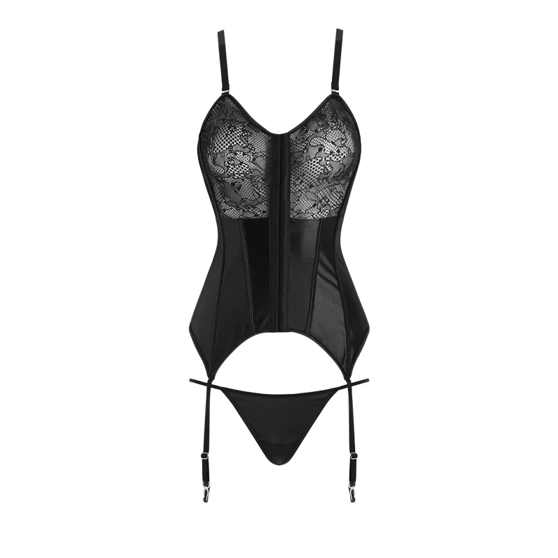 XXS-5XL Sexy Corset Lingerie Strappy Bodysuit Lace Push Up Bra Shapewear Gather Lingerie For Women Slimming Underwear