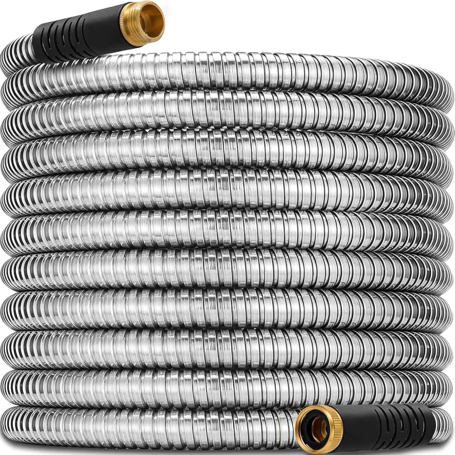 Rust Proof Lightweight,No Kink Tangle,Heavy Duty,304 Metal Car Washing Hoses Pipe for Yard, Outdoor,Gardening,Puncture Resistant